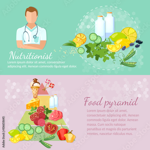 Healthy food banner nutritionist diet dietetics eating