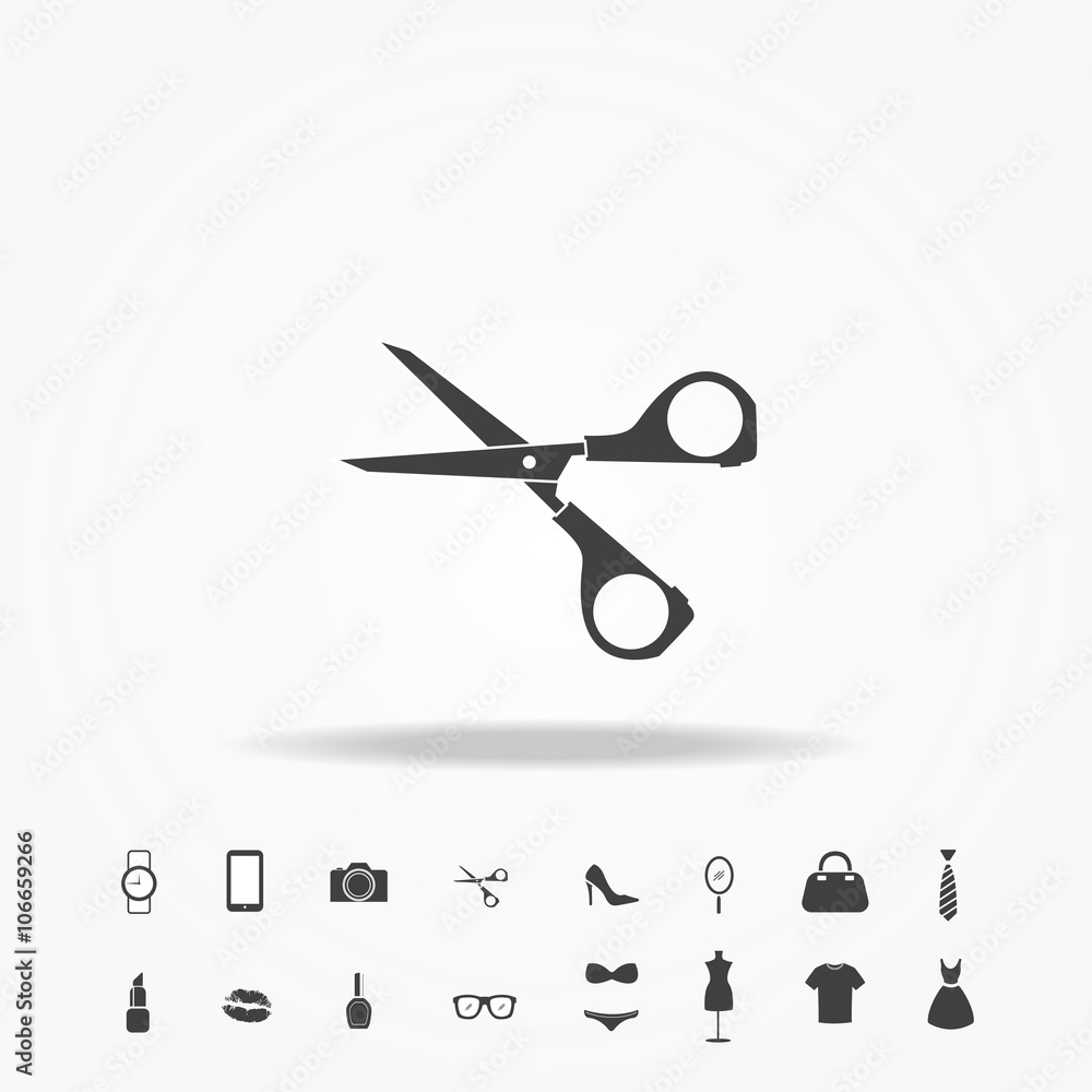 Scissors icon fashion set Scissors icon fashion set