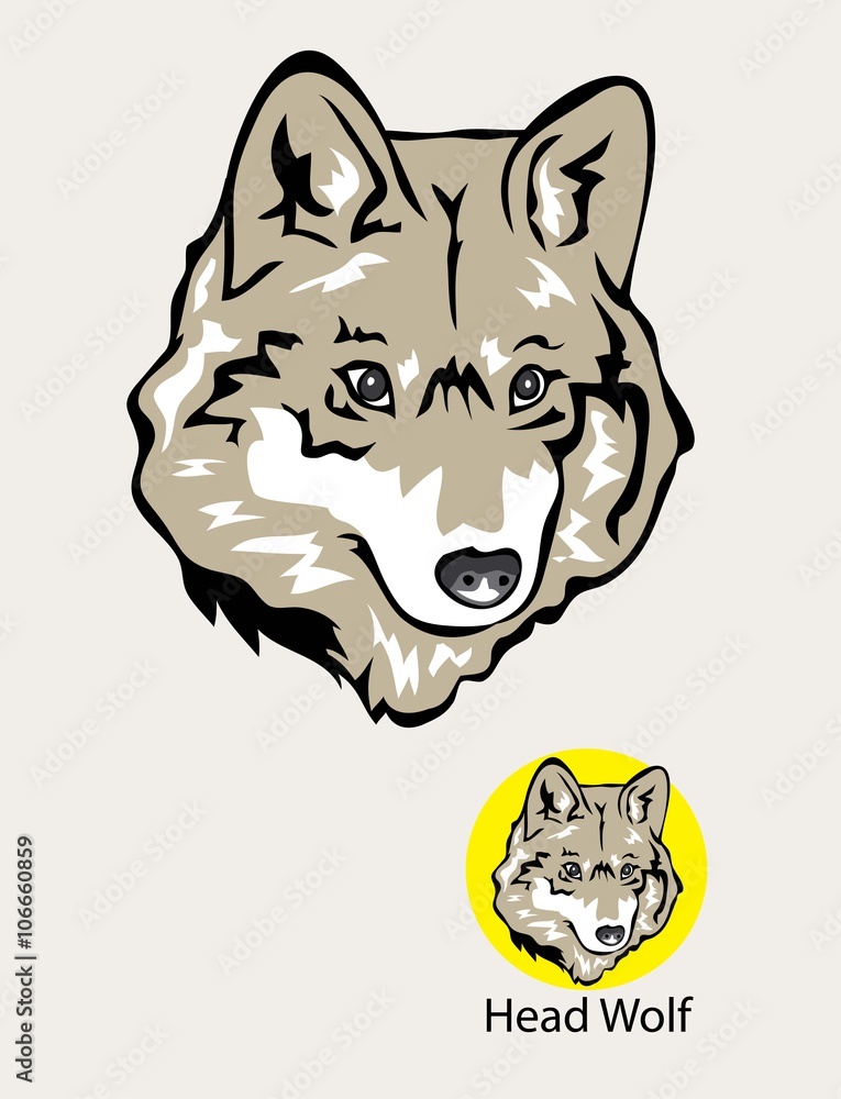 Wolf Head Logo and Emblem, art vector design
