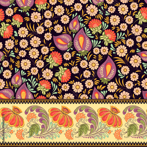 Fototapeta Naklejka Na Ścianę i Meble -  Seamless ornament in Ukrainian style