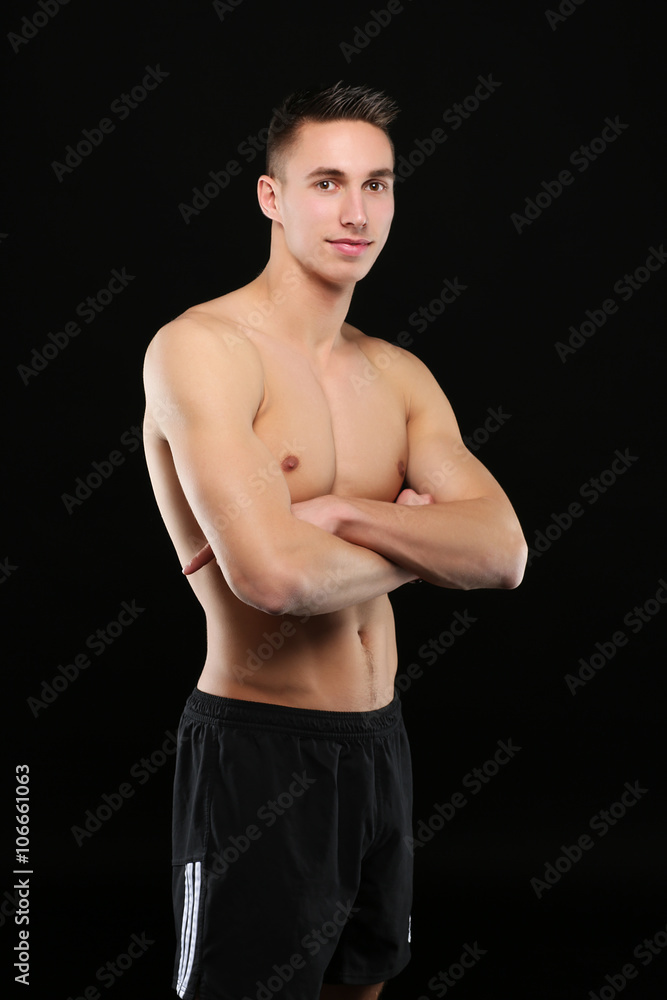 Attractive young man with naked muscular torso Attractive young man with naked muscular torso