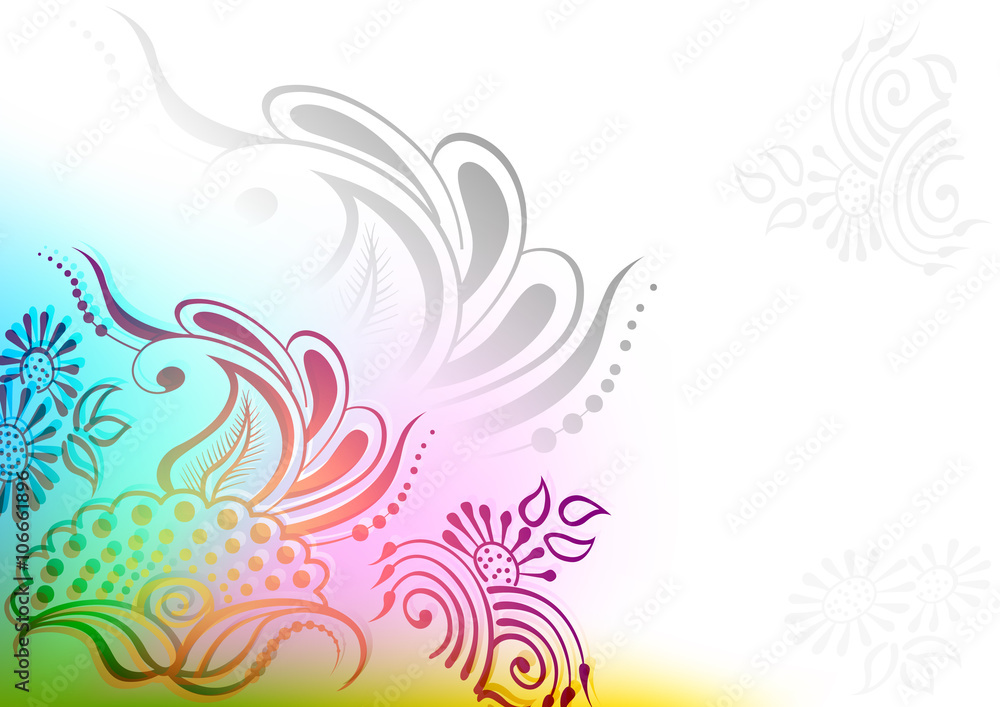 Abstract Colorful Flowers - Background Illustration, Vector