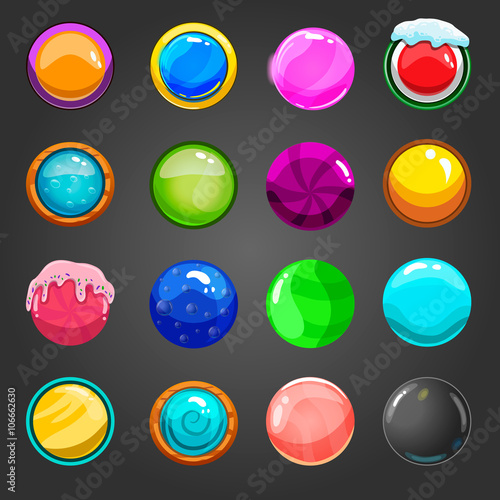 Big set of cartoon shiny bubbles