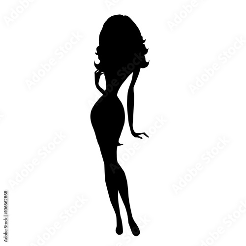 Vector silhouette of woman.