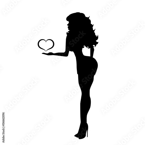 Vector silhouette of woman.