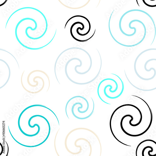 Cute vector seamless pattern . Swirl, brush strokes. Endless texture can be used for printing onto fabric or paper