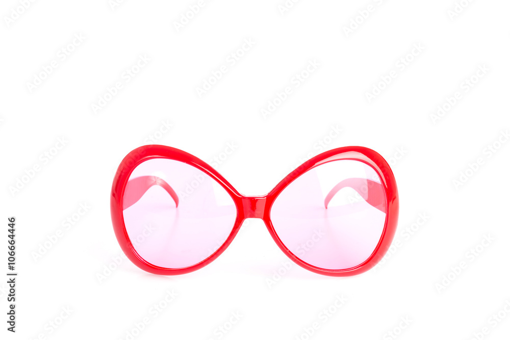 Fototapeta premium Close up black eye glasses isolated on white