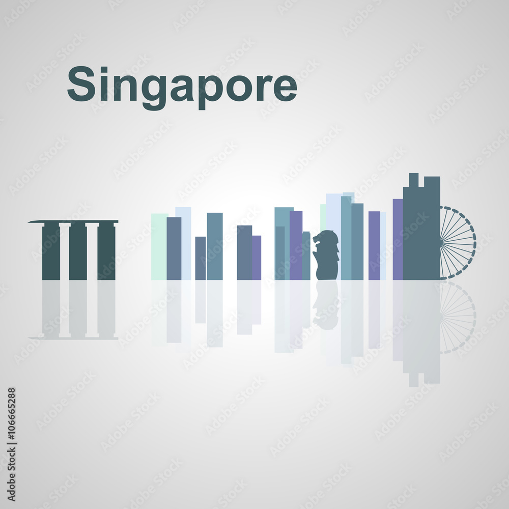 Singapore skyline for your design