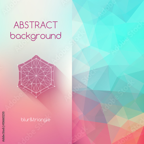 Vector square polygonal and blurred background