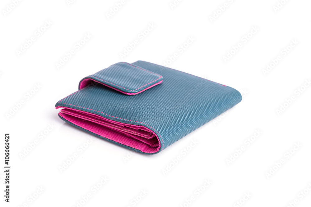 New pink wallet isolated on white background New pink wallet isolated on white background
