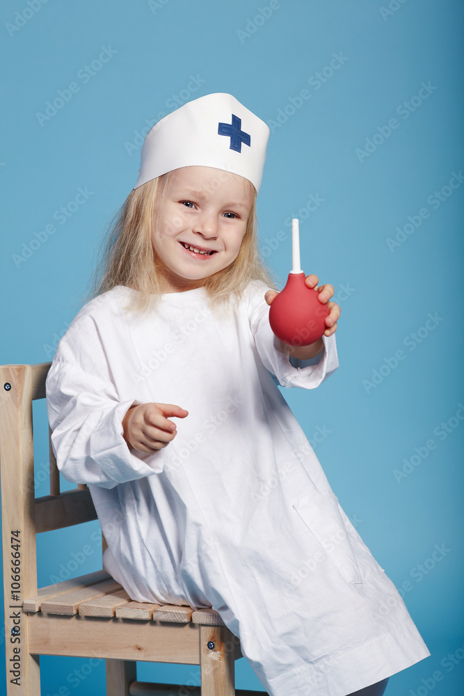 little funny girl playing nurse little funny girl playing nurse
