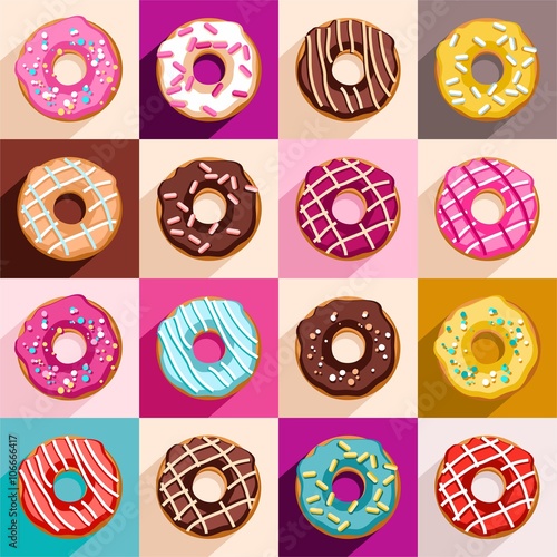 Donuts, vector clip art. 