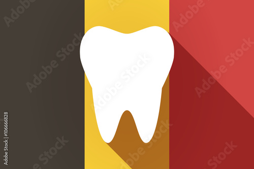 Long shadow Belgium flag with a tooth