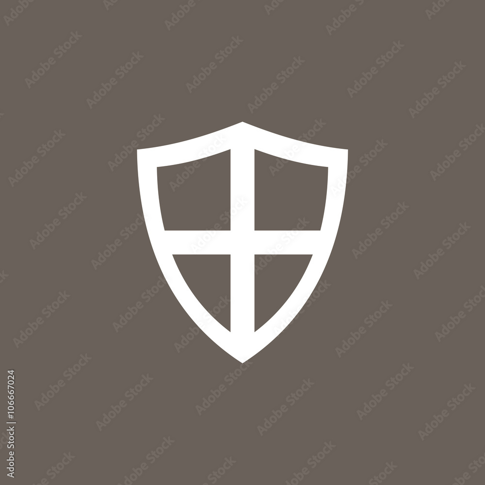 Protection Shield Icon on Dark Gray Color. Eps-10. Protection Shield Icon on Dark Gray Color. Eps-10.