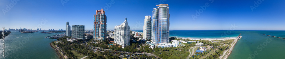 Miami aerial view at sunset, Florida - USA
