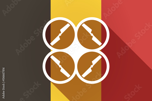 Long shadow Belgium flag with a drone