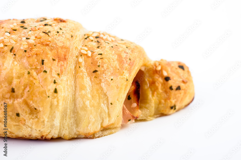 Fresh Croissant On White Background