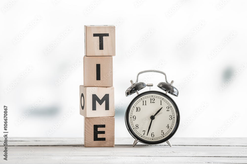 Time concept with a clock and a word Time concept with a clock and a word