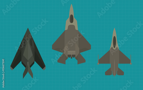 jet fighter collection view from top