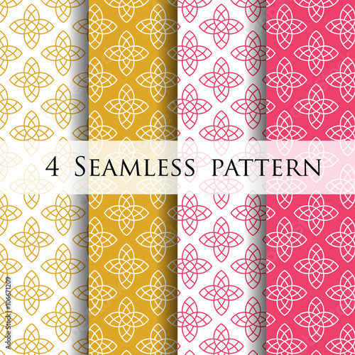 Beautiful flower line decoration Seamless patterns.Vector illustration