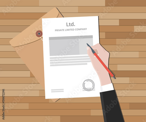 private limited company ltd sign document paper