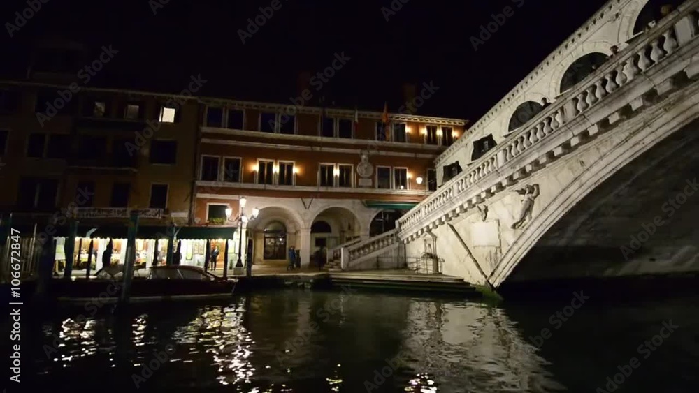 Along Venice Grand Canal at night Along Venice Grand Canal at night