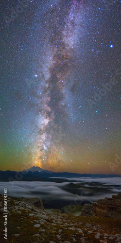 Milky Way over Mount Elbrus