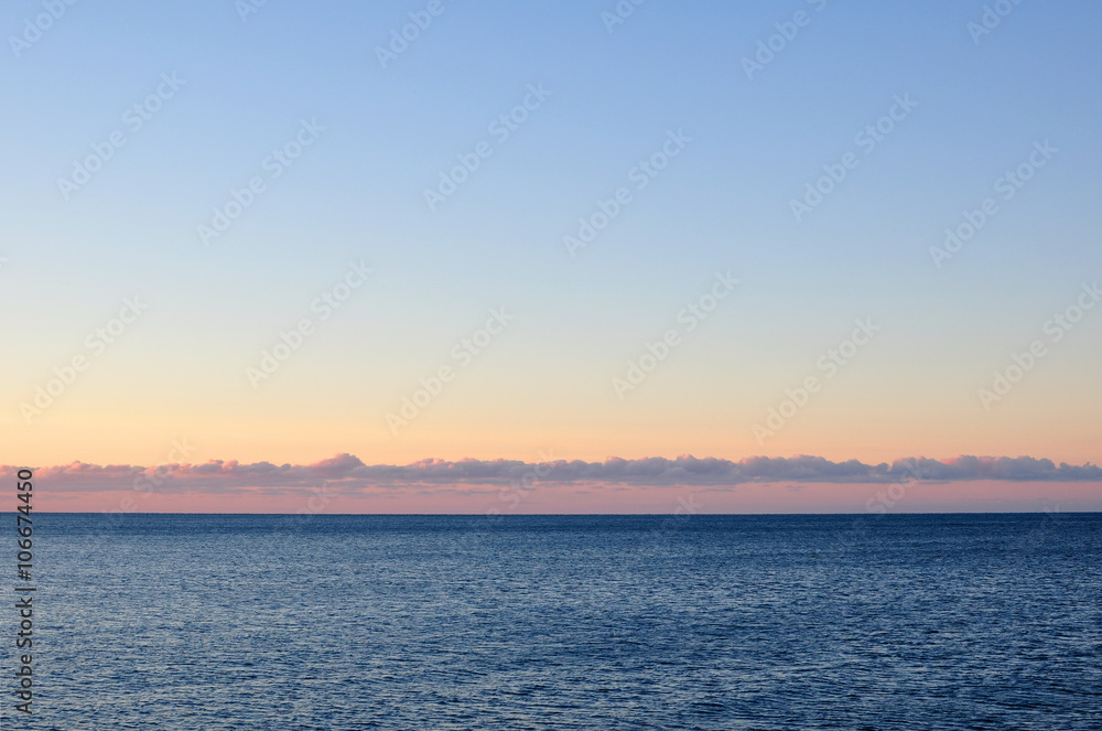 Landscape, Winter Morning Sky over the Black Sea, Russia