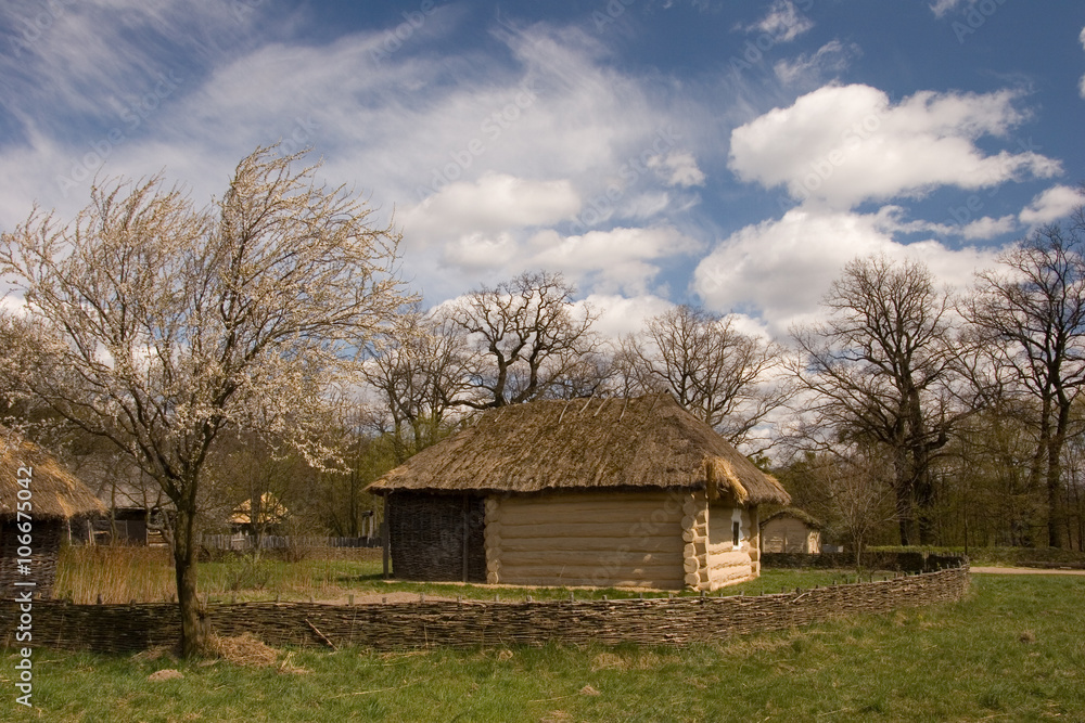 Ancient traditional ukrainian hut