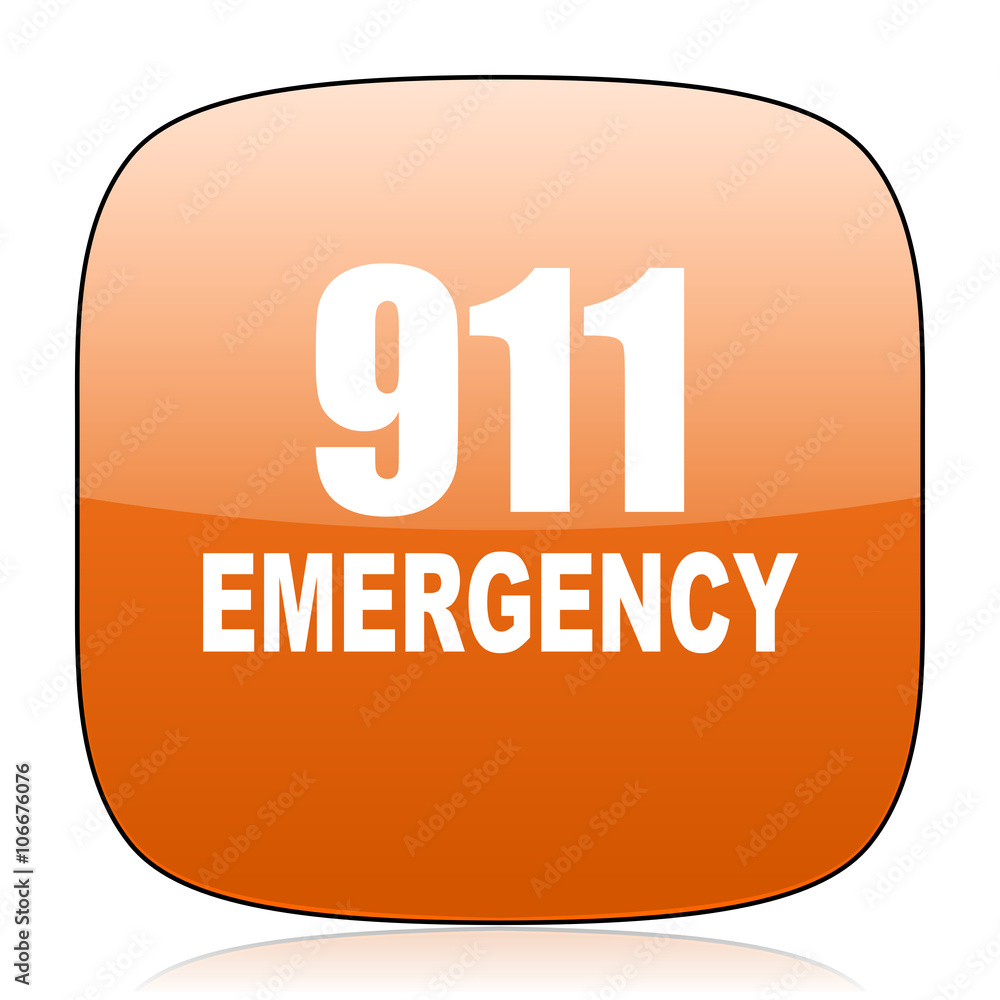 number emergency 911 orange square web design glossy icon number emergency 911 orange square web design glossy icon