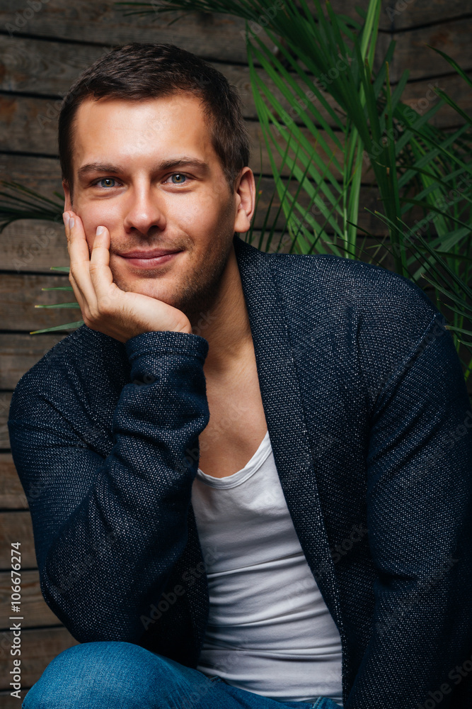 Fototapeta premium Portrait Of A Smiling Handsome Man 