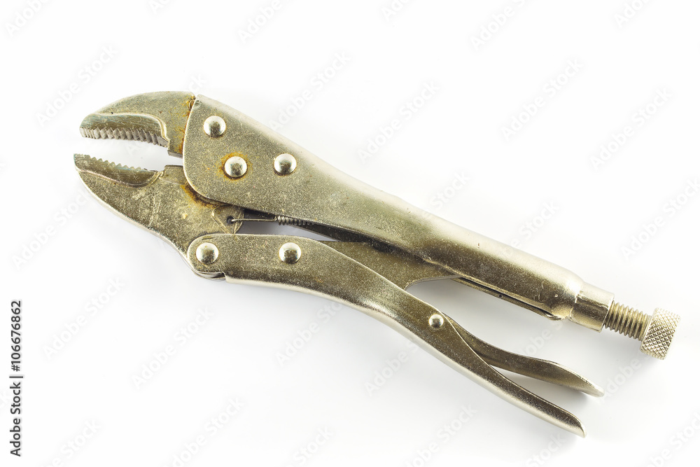 Locking Pliers isolated on white background Locking Pliers isolated on white background