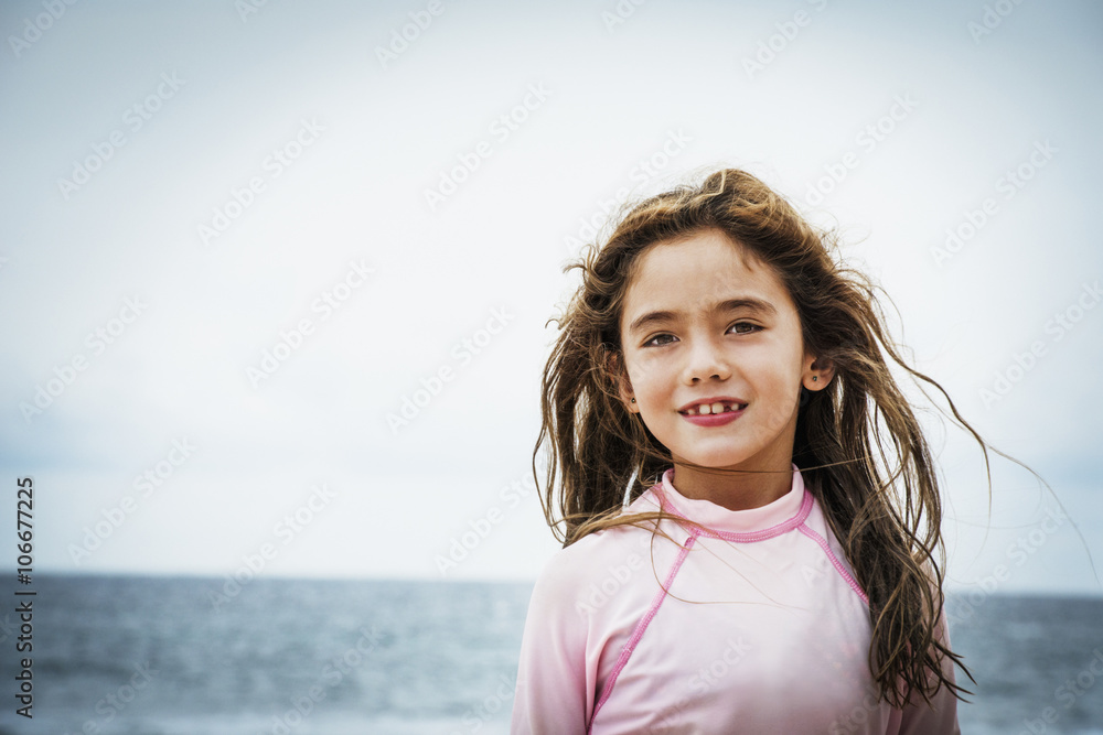 Asian girl near ocean Asian girl near ocean