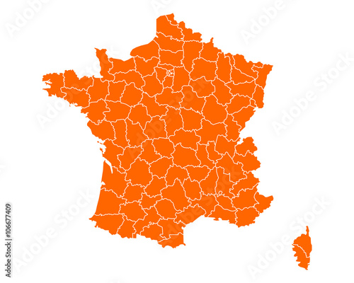Karte von Frankreich