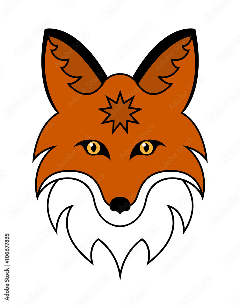 Obraz premium Fox head vector illustration