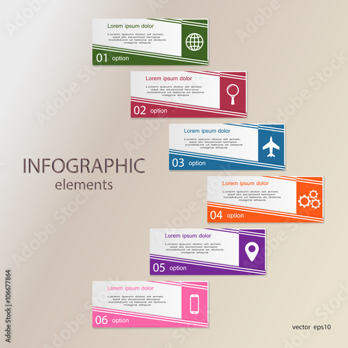 Vector illustration infographic template with step, options. Can be used for infographics, banner, poster, web design, brochure, presentation