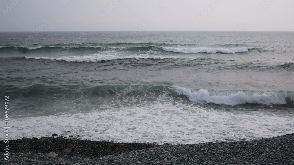 rocky shore with waves of the Sea of Japan in the spring 3 rocky shore with waves of the Sea of Japan in the spring 3