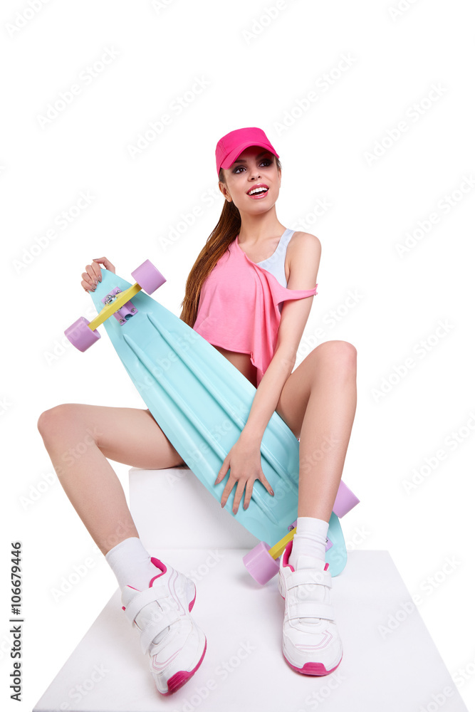 Living a colorful life. Attractive young woman in funky clothes Living a colorful life. Attractive young woman in funky clothes