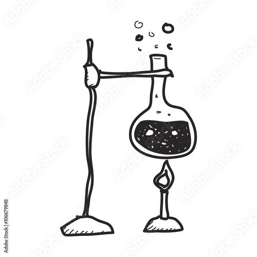 Simple doodle of a science experiment