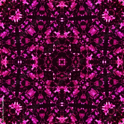 Magic purple shiny jewel, seamless kaleidoscopic pattern  
