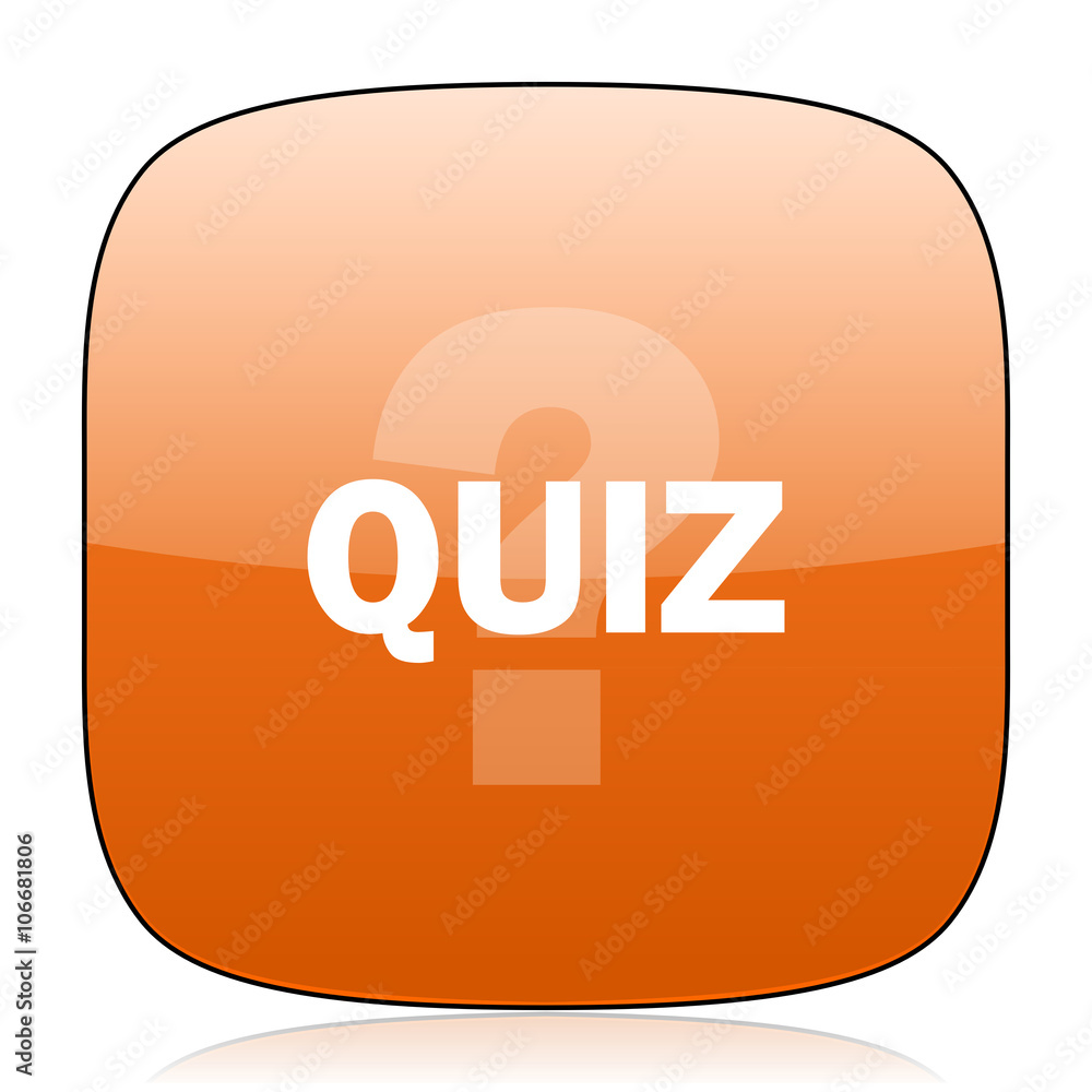 quiz orange square web design glossy icon quiz orange square web design glossy icon