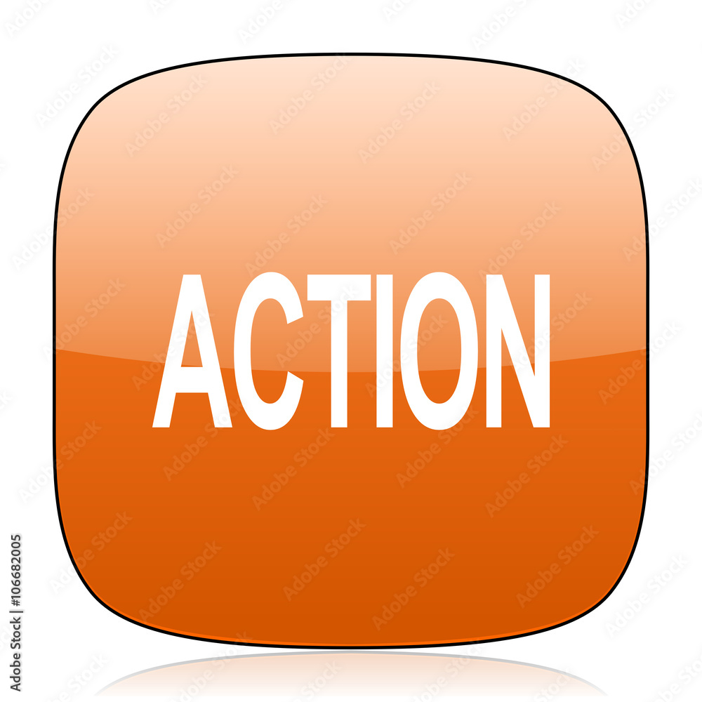 action orange square web design glossy icon action orange square web design glossy icon