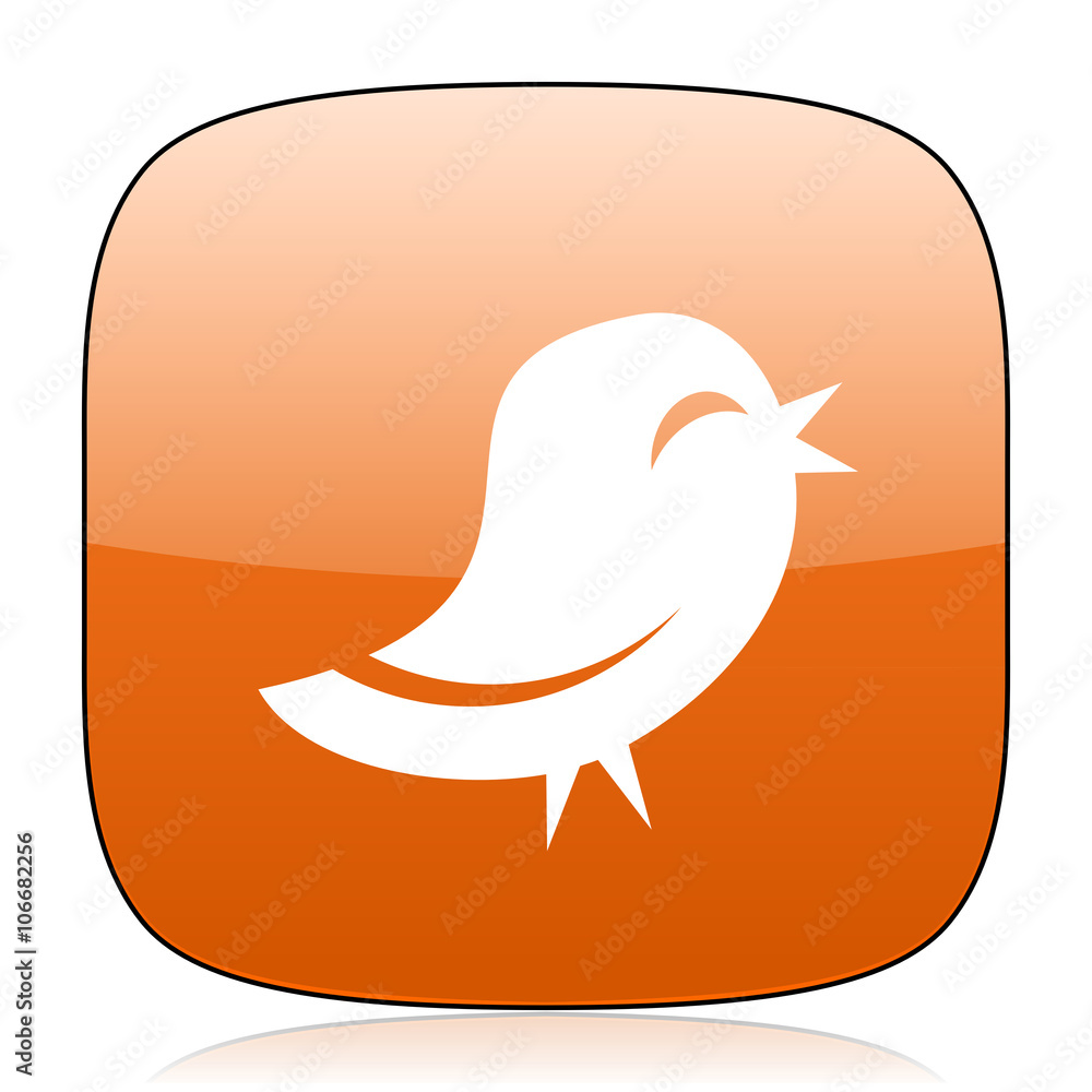 twitter orange square web design glossy icon twitter orange square web design glossy icon