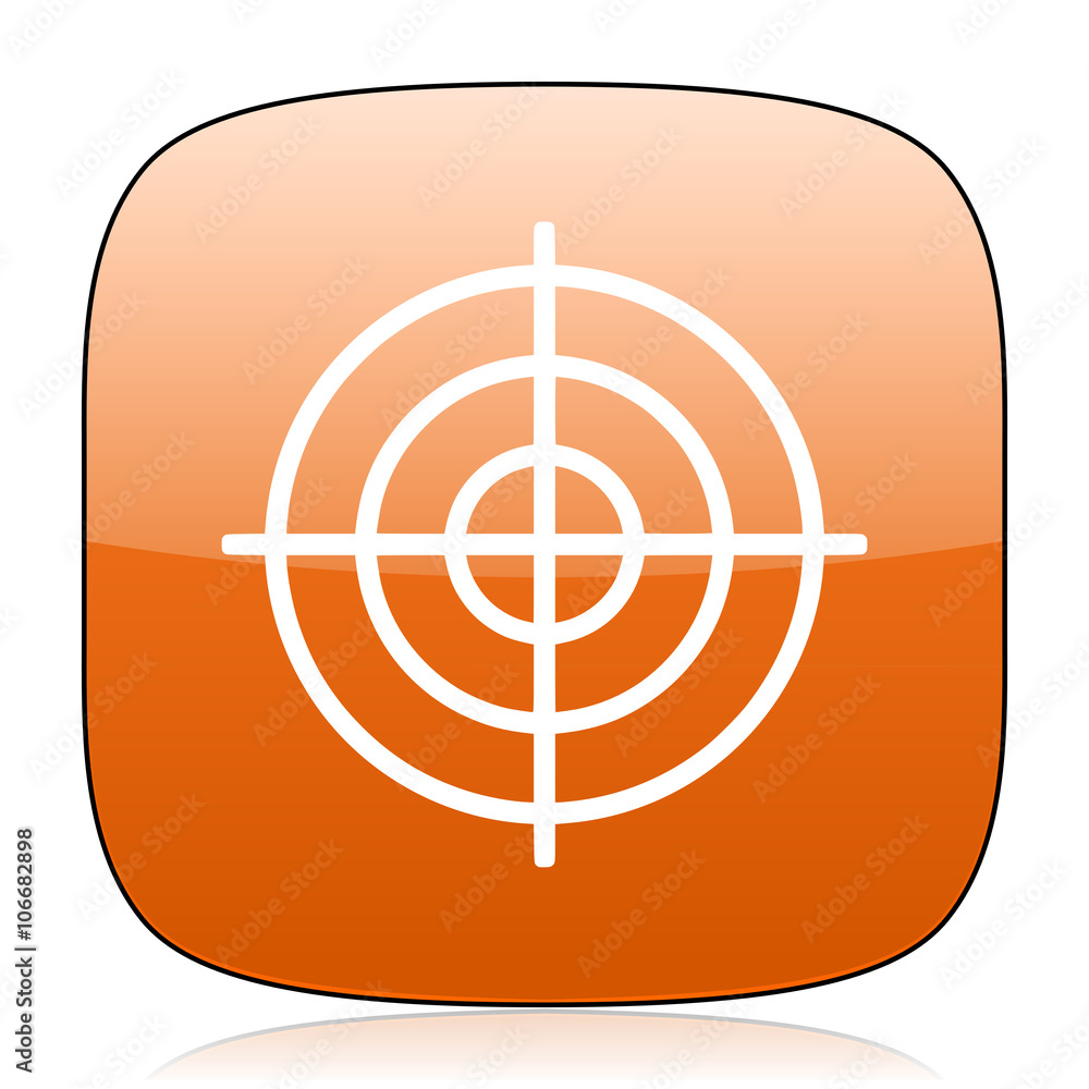 target orange square web design glossy icon target orange square web design glossy icon