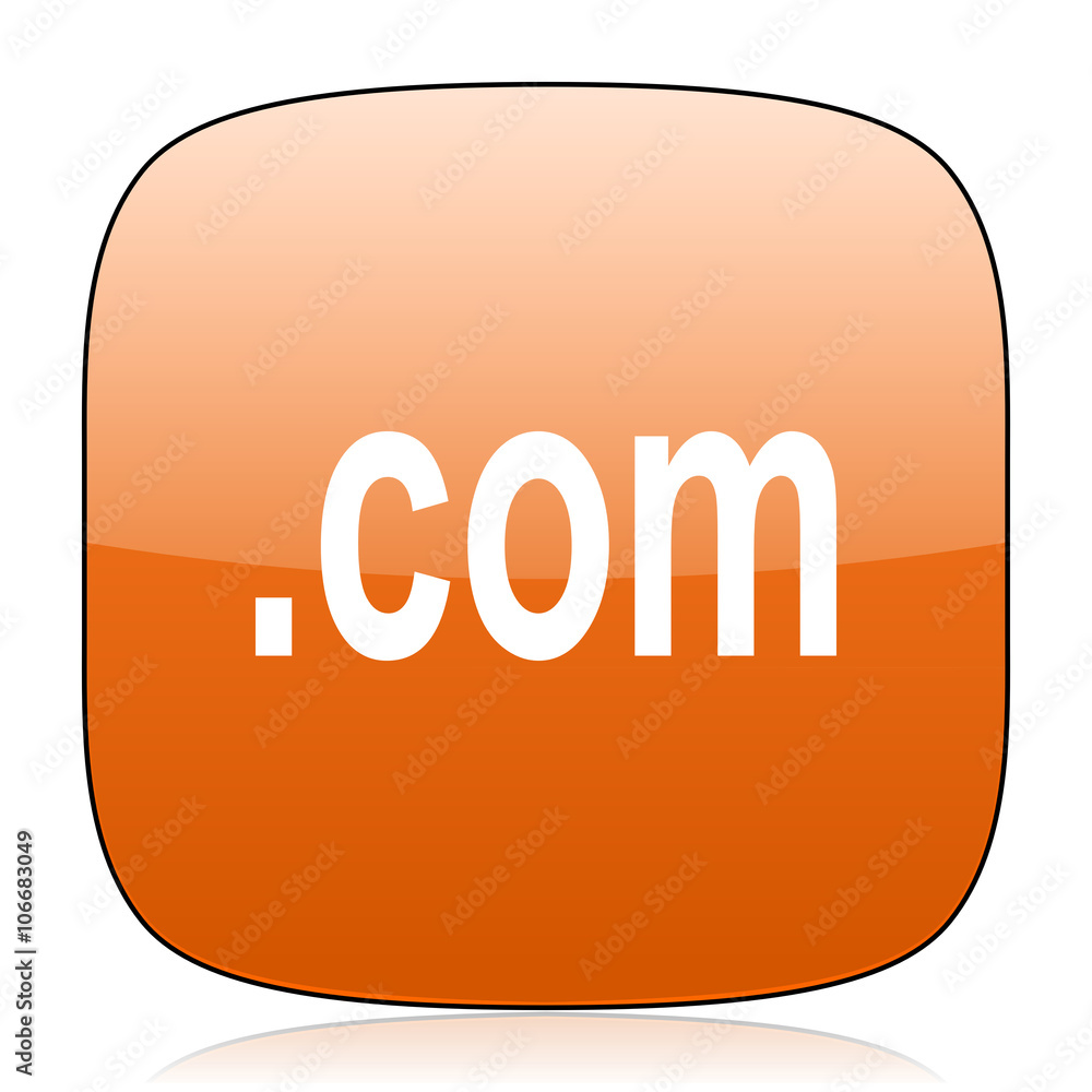 com orange square web design glossy icon com orange square web design glossy icon