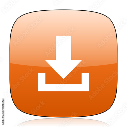 download orange square web design glossy icon