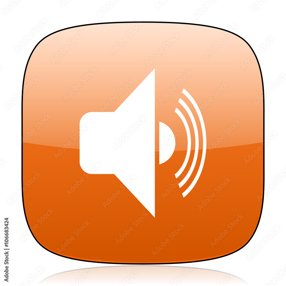 volume orange square web design glossy icon volume orange square web design glossy icon