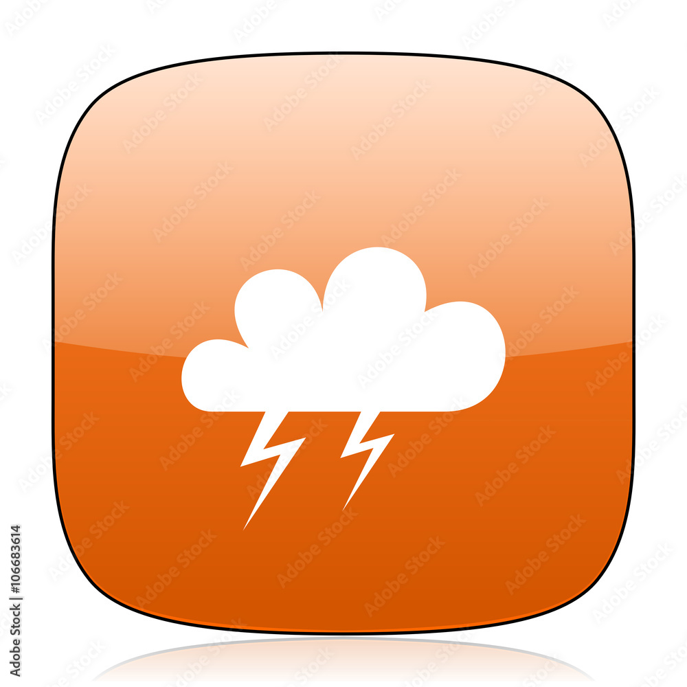 storm orange square web design glossy icon storm orange square web design glossy icon