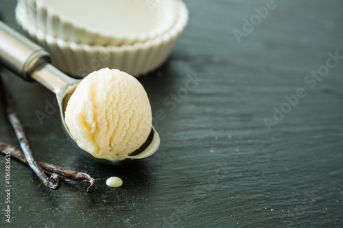 Fototapeta Naklejka Na Ścianę i Meble -  Vanilla ice cream in scoop