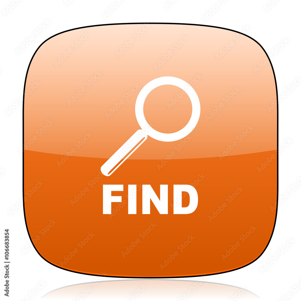 find orange square web design glossy icon find orange square web design glossy icon